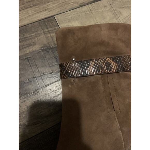 Jessica Simpson Women's brynne bootie Brown leather High Block Heel Pocket Boots - Picture 3 of 4